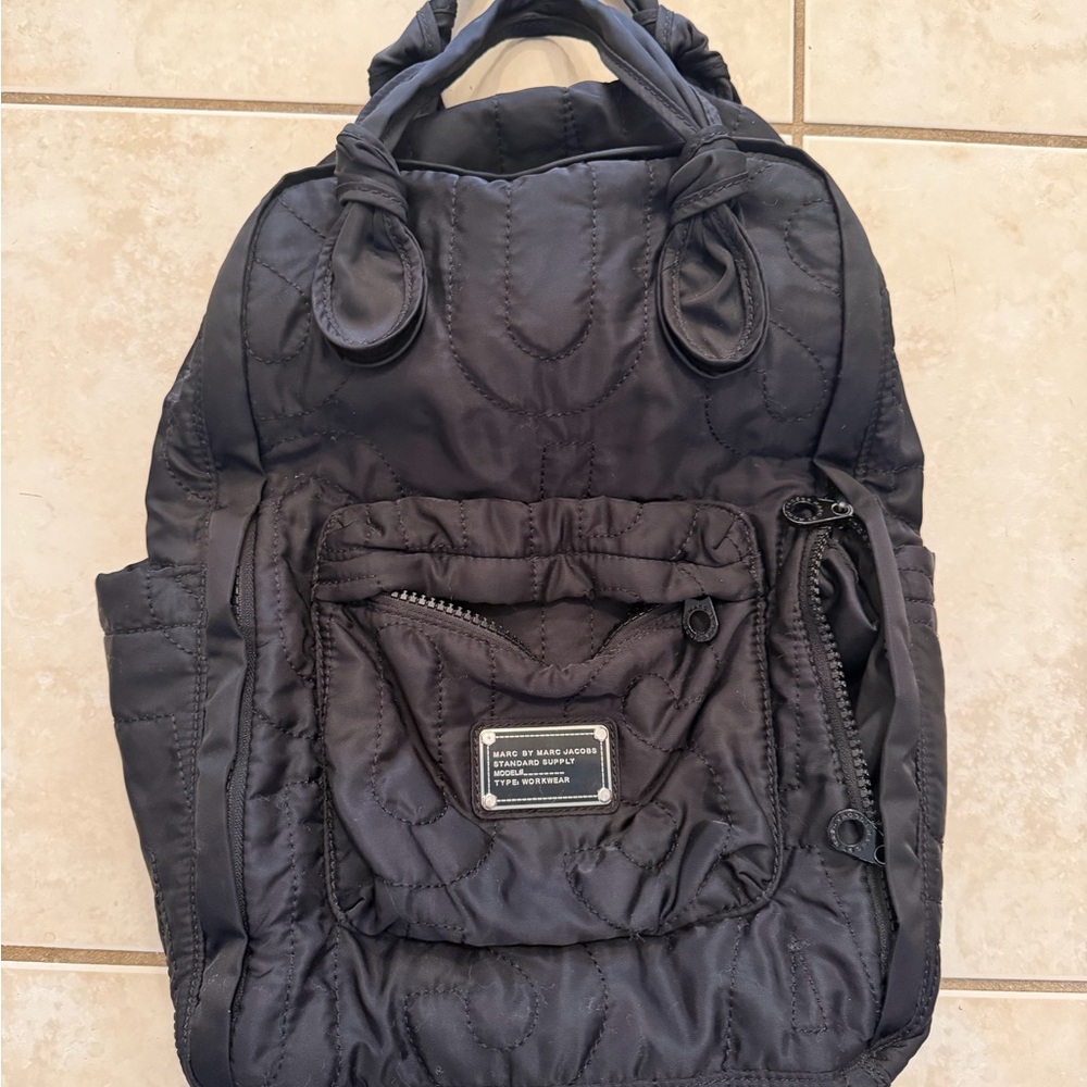 Stylish Black Quilted Backpack